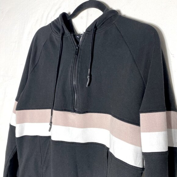 5/$25 Marc New York Performance Black Pink White Stripe 1/4 Zip Hoodie M - Picture 11 of 14